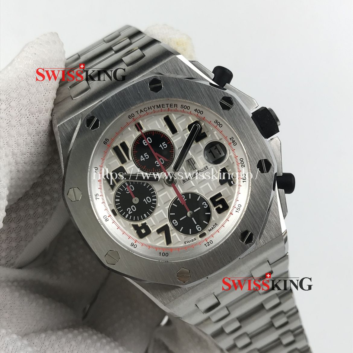 AUDEMARS PIGUET ROYAL OAK OFFSHORE SILVER THEME STAINLESS STEEL BRACELET