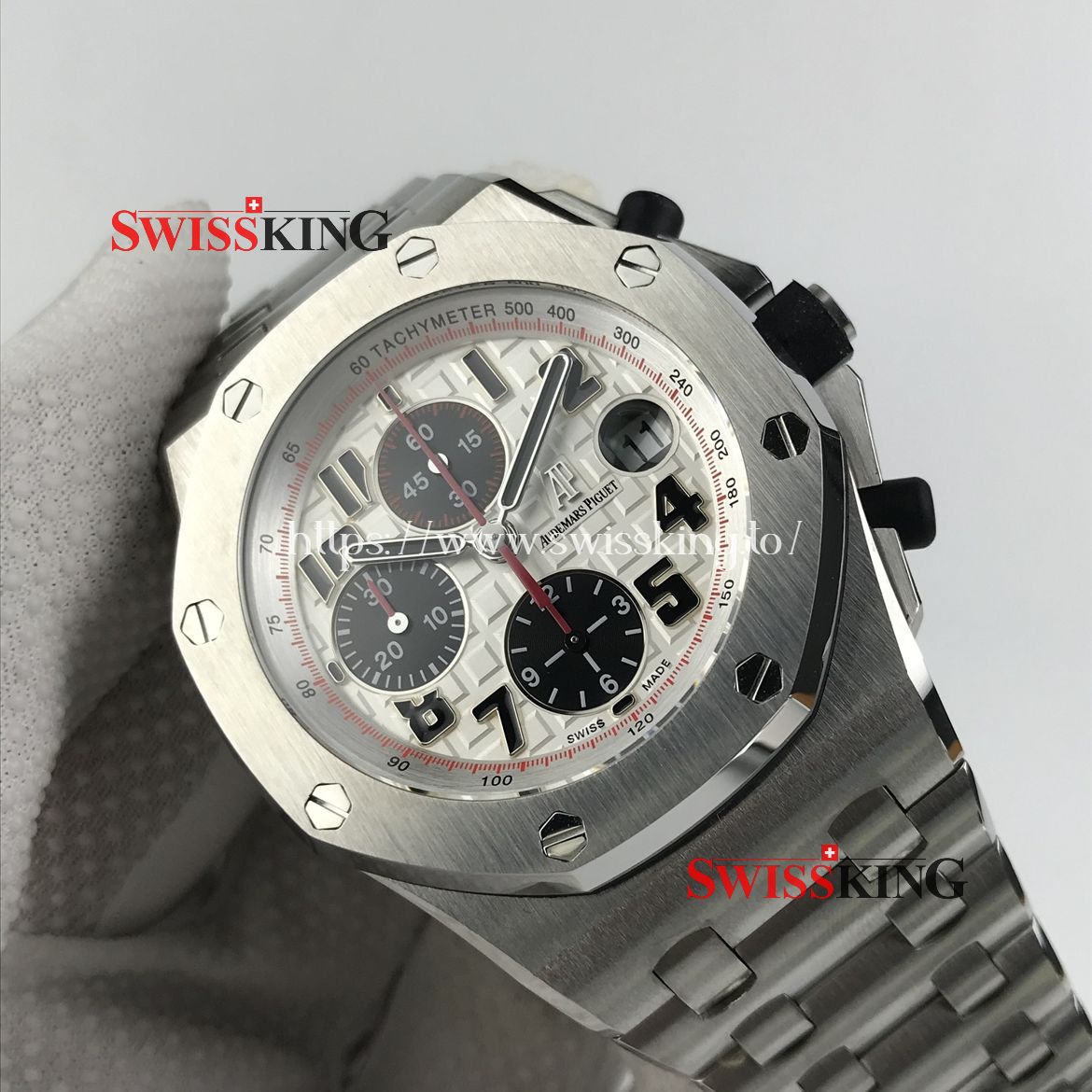 AUDEMARS PIGUET ROYAL OAK OFFSHORE SILVER THEME STAINLESS STEEL BRACELET