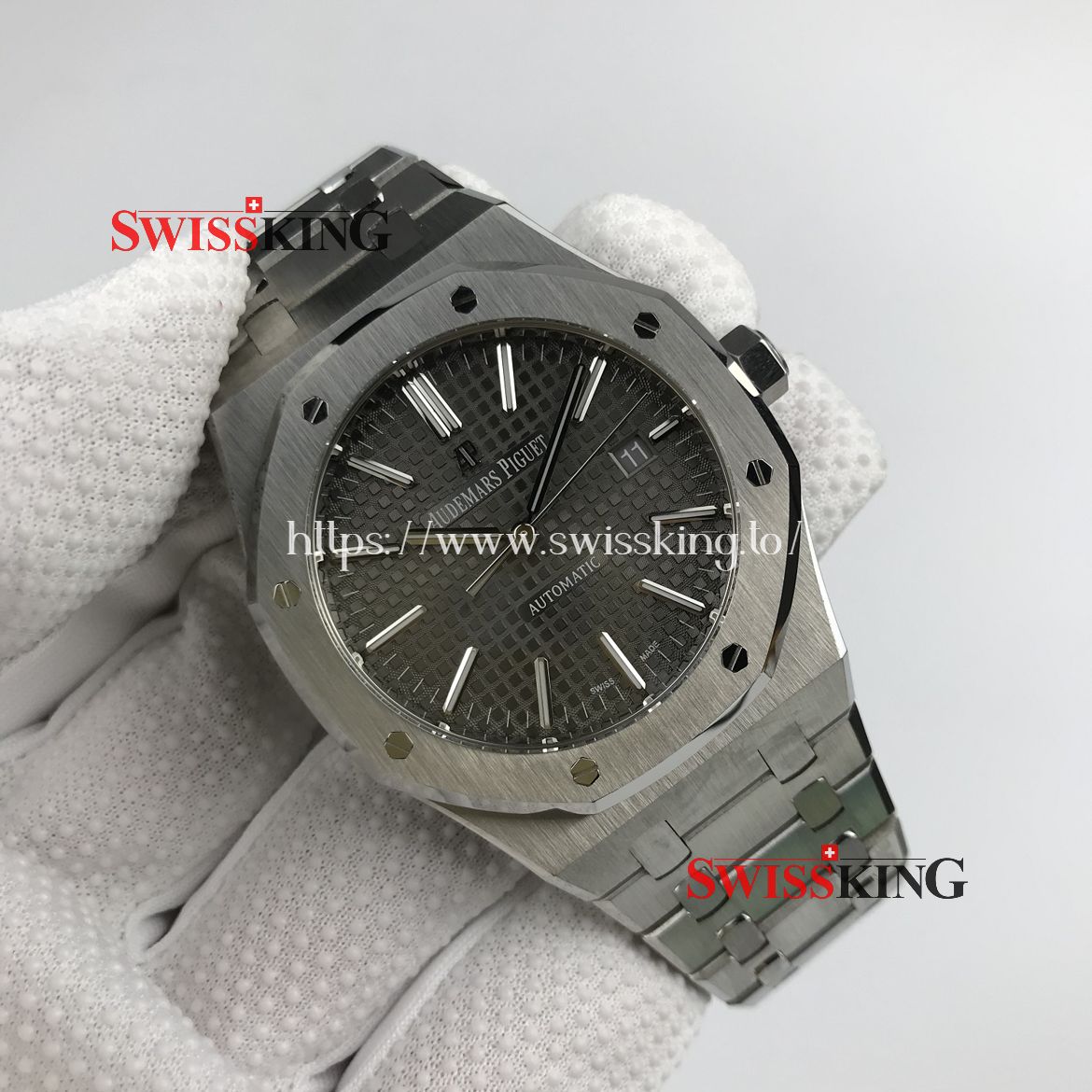 AUDEMARS PIGUET ROYAL OAK 15400 STAINLESS STEEL 41MM GREY RUTHENIUM-TONED DIAL