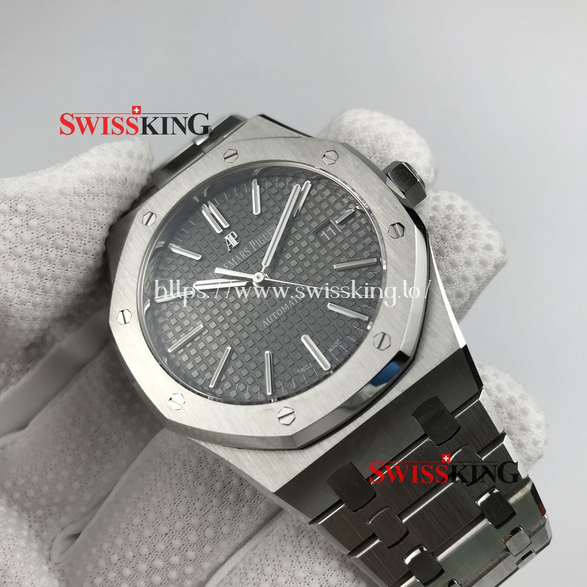 AUDEMARS PIGUET ROYAL OAK 15400 STAINLESS STEEL 41MM GREY RUTHENIUM-TONED DIAL