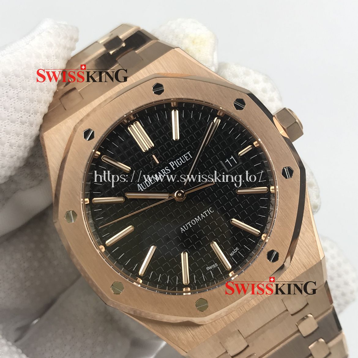 AUDEMARS PIGUET ROYAL OAK 15400 CARAT PINK GOLD 41MM BLACK DIAL