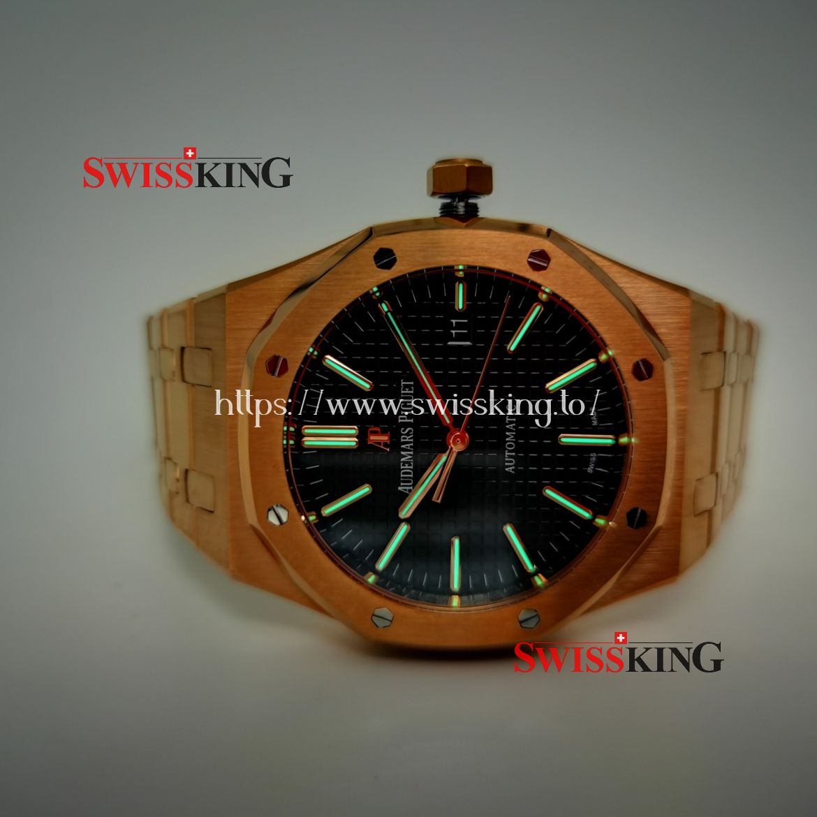 AUDEMARS PIGUET ROYAL OAK 15400 CARAT PINK GOLD 41MM BLACK DIAL