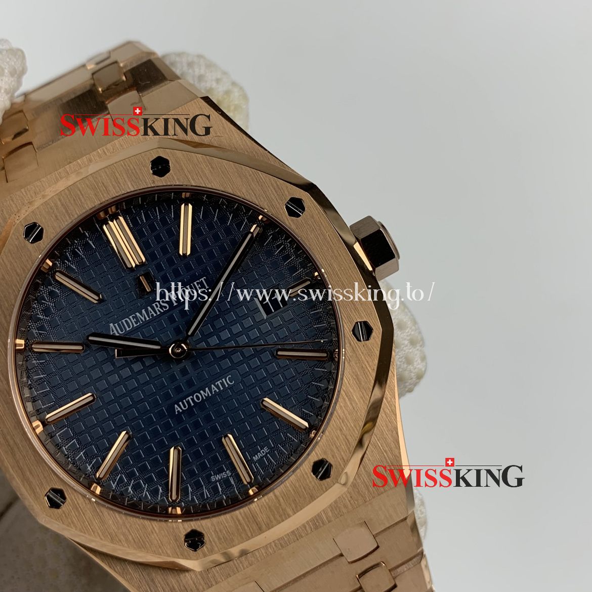 AUDEMARS PIGUET ROYAL OAK 15400 CARAT PINK GOLD 41MM BLUE DIAL