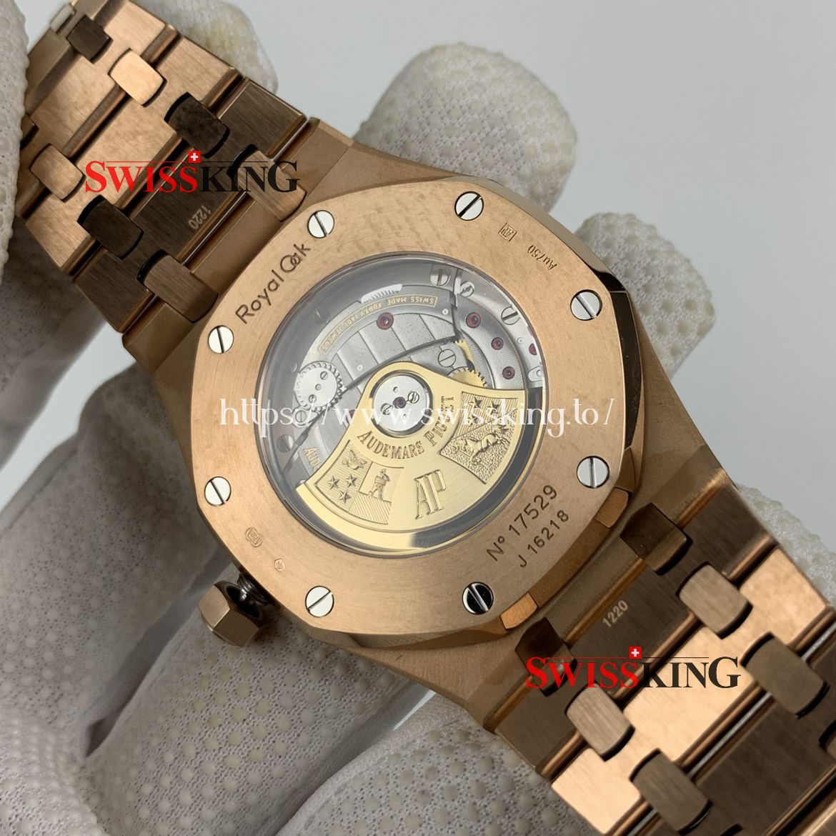 AUDEMARS PIGUET ROYAL OAK 15400 CARAT PINK GOLD 41MM BLUE DIAL