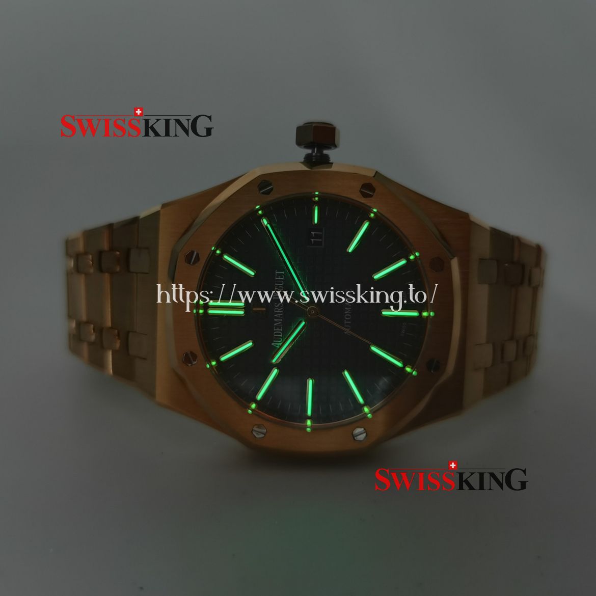 AUDEMARS PIGUET ROYAL OAK 15400 CARAT PINK GOLD 41MM BLUE DIAL