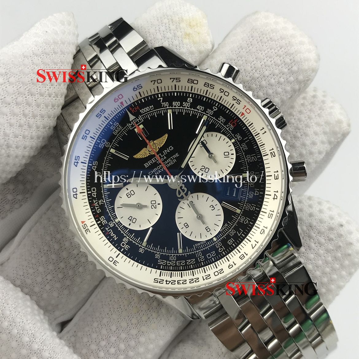 BREITLING NAVITIMER 01 CHRONOGRAPH BLACK DIAL STAINLESS STEEL