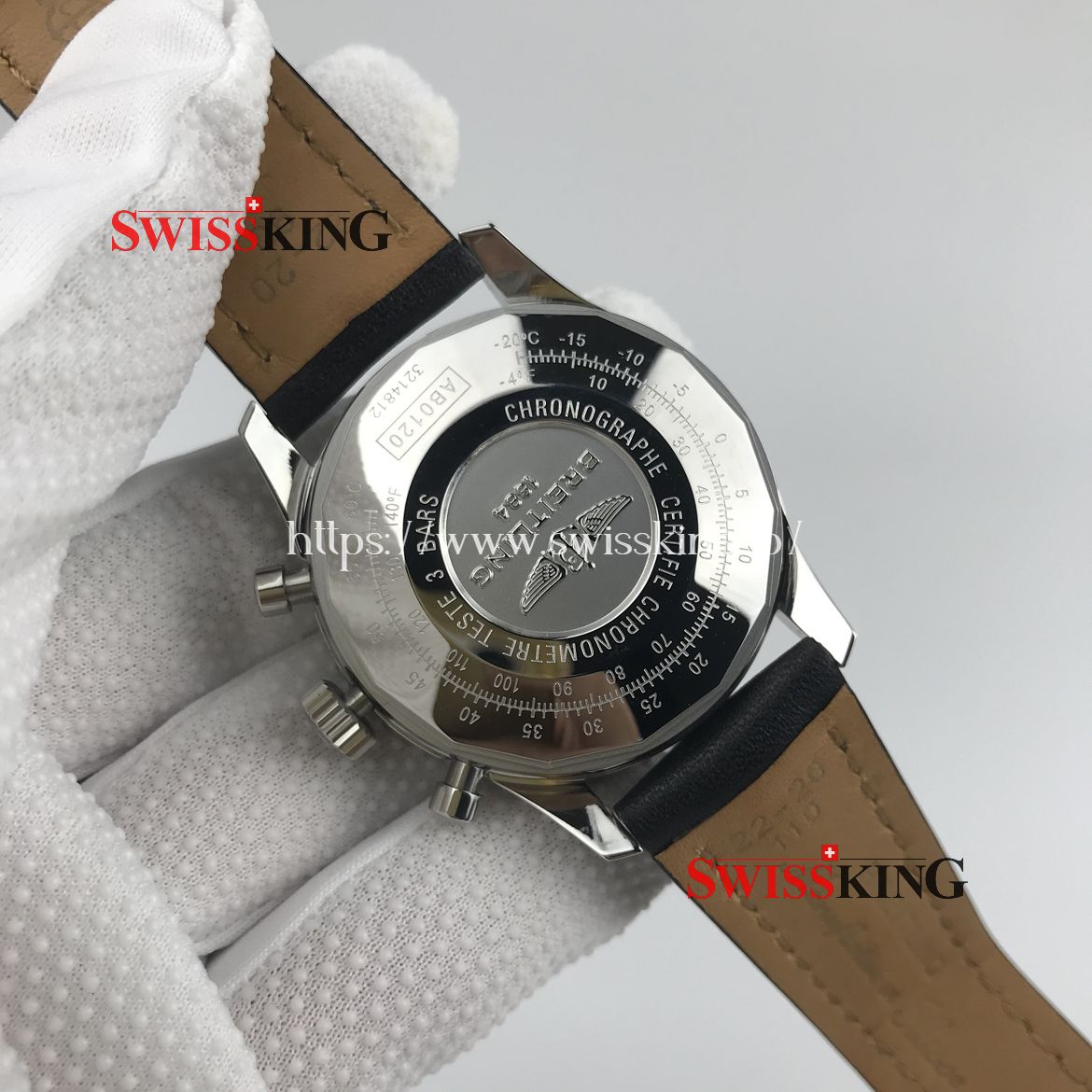 BREITLING NAVITIMER 01 CHRONOGRAPH BLACK DIAL LEATHER STRAP