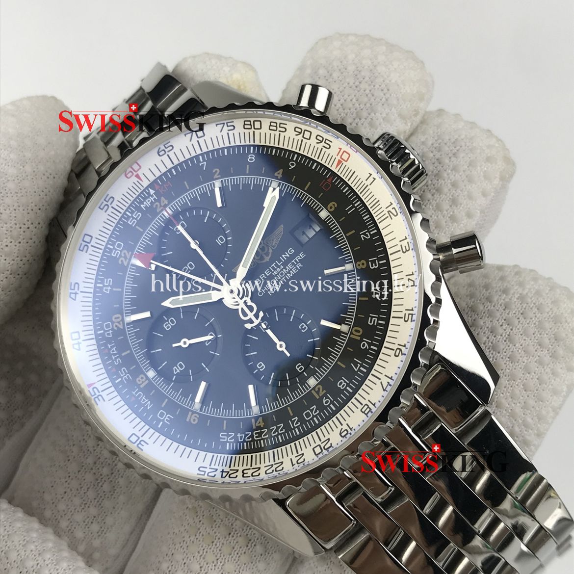 BREITLING NAVITIMER WORLD GMT A24322 BLACK DIAL