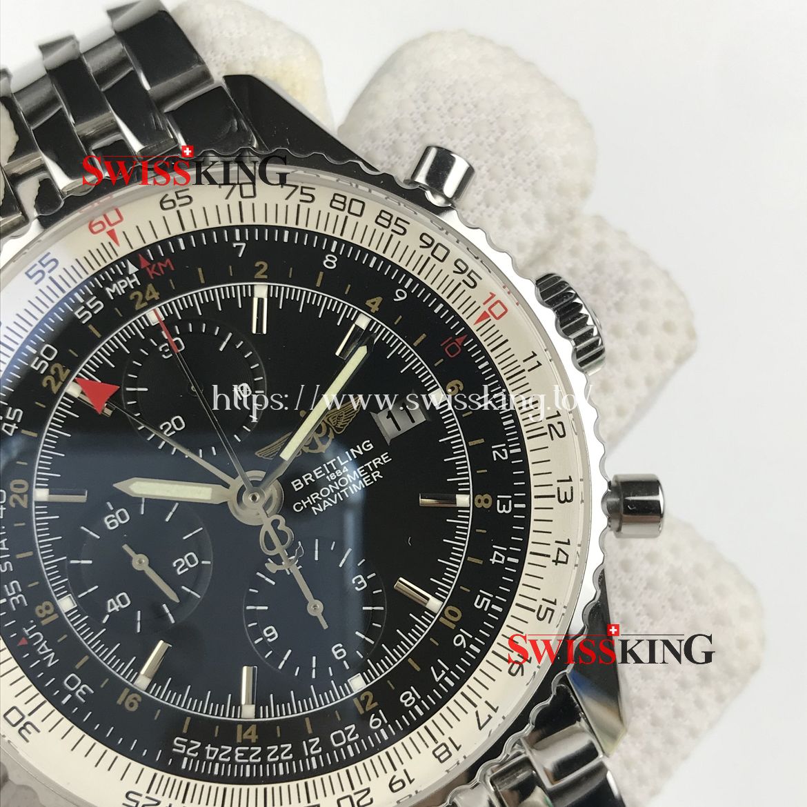 BREITLING NAVITIMER WORLD GMT A24322 BLACK DIAL