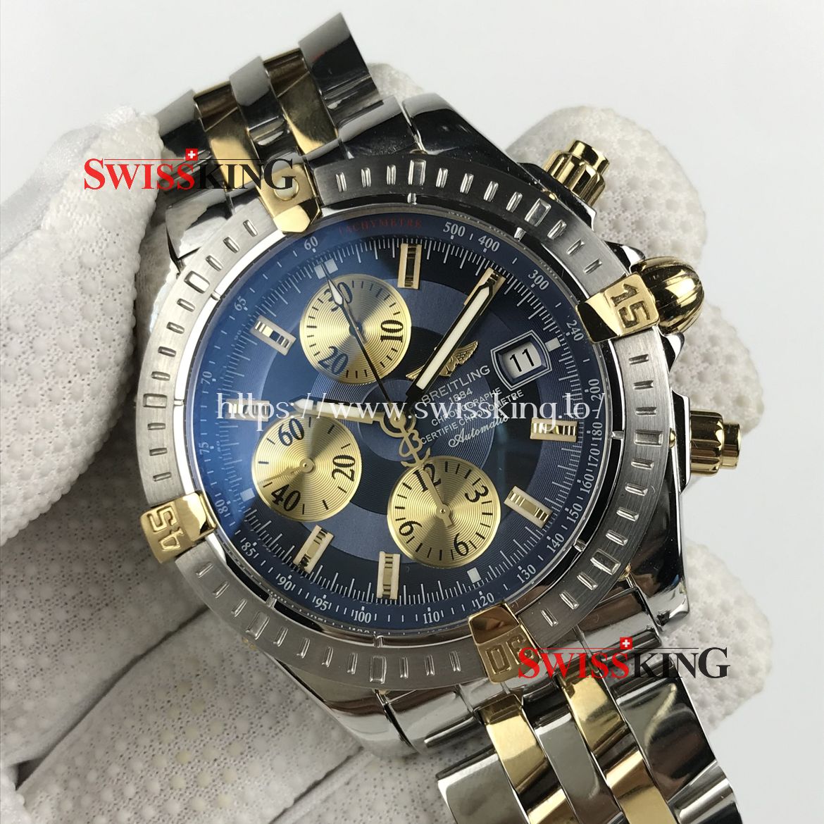 BREITLING CHRONOMAT EVOLUTION B13356 BLUE/GOLD DIAL