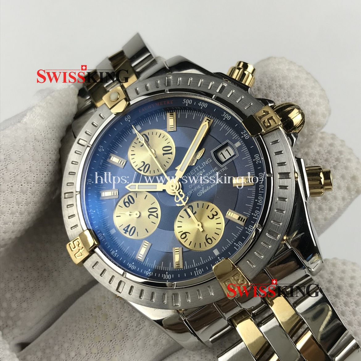 BREITLING CHRONOMAT EVOLUTION B13356 BLUE/GOLD DIAL