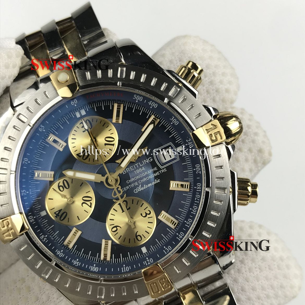 BREITLING CHRONOMAT EVOLUTION B13356 BLUE/GOLD DIAL