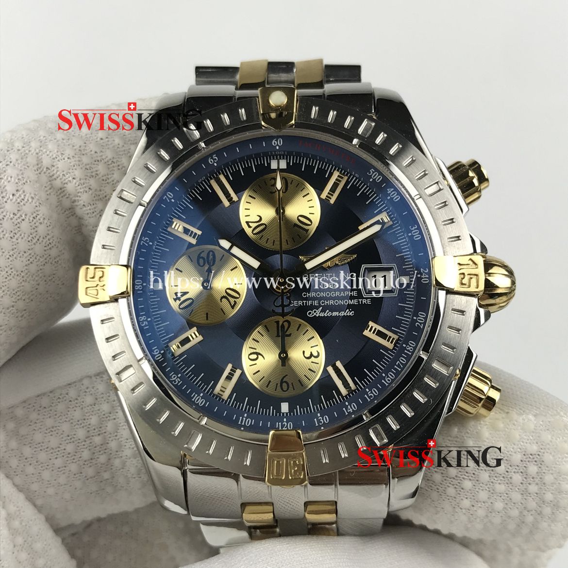 BREITLING CHRONOMAT EVOLUTION B13356 BLUE/GOLD DIAL