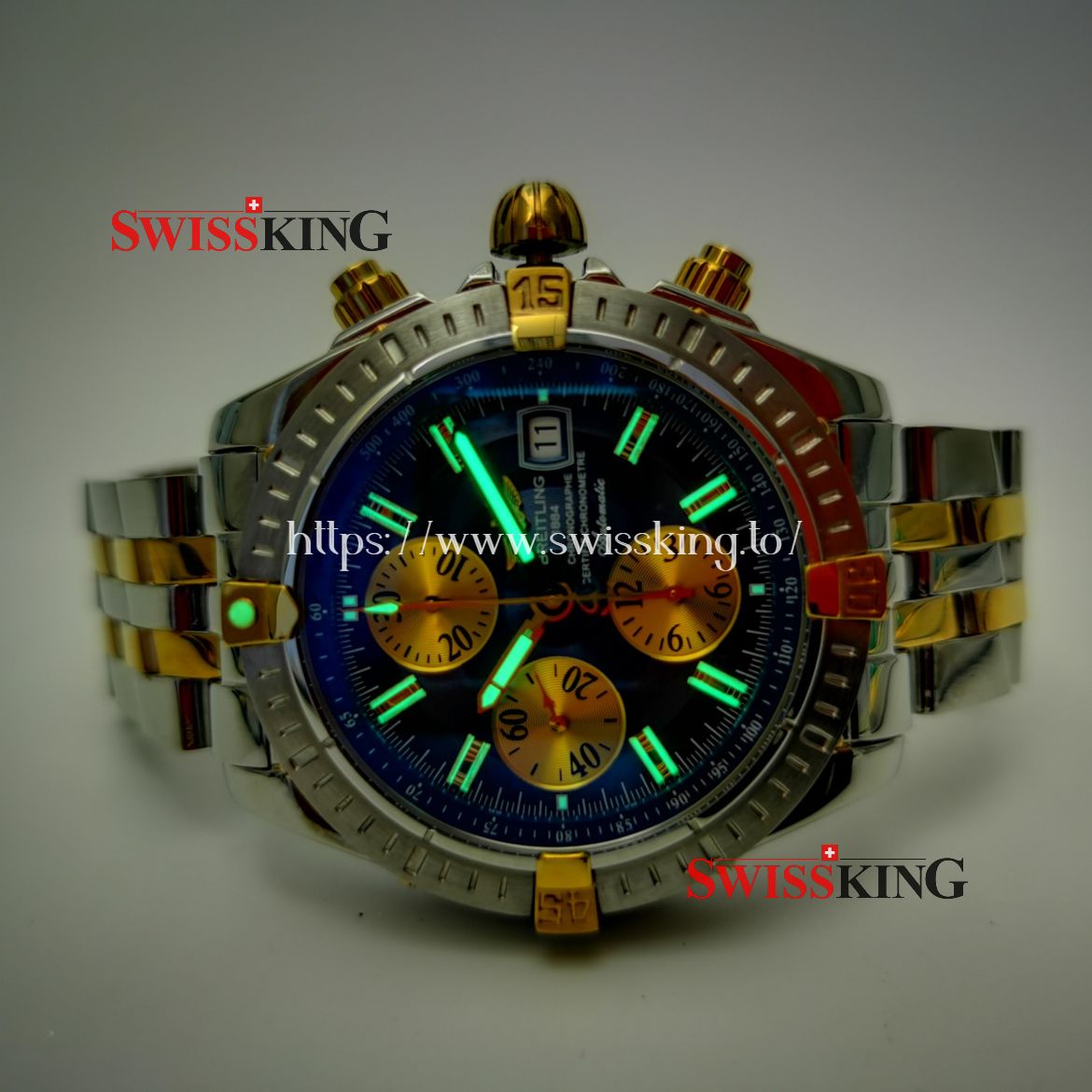 BREITLING CHRONOMAT EVOLUTION B13356 BLUE/GOLD DIAL