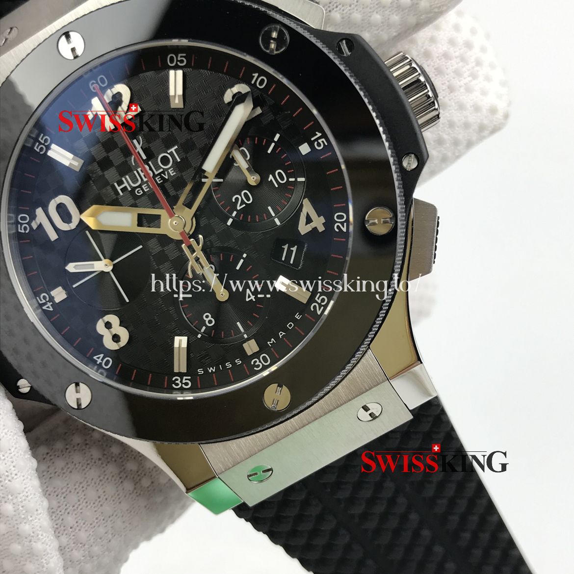 HUBLOT BIG BANG STEEL 44MM CERAMIC BEZEL BLACK DIAL