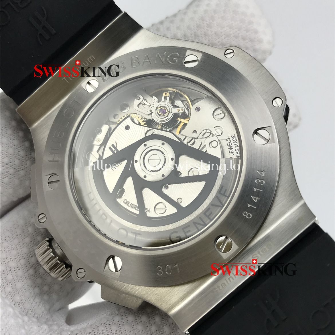 HUBLOT BIG BANG STEEL 44MM CERAMIC BEZEL BLACK DIAL