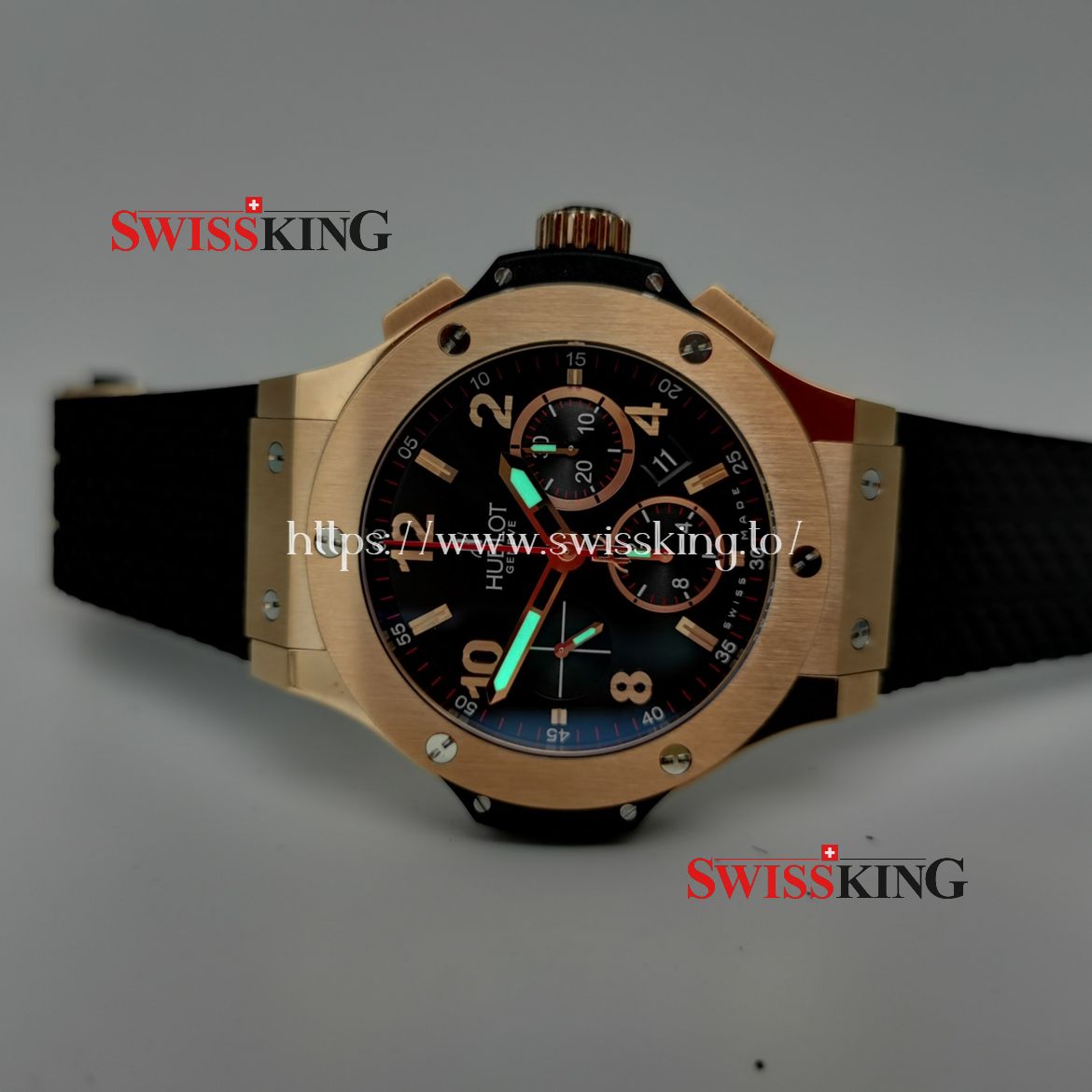 HUBLOT BIG BANG ROSE GOLD 44MM SWISS AUTOMATIC BLACK DIAL