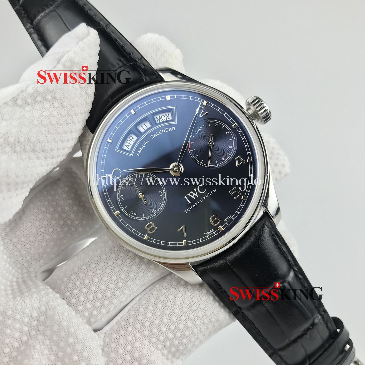 IWC PORTUGIESER ANNUAL CALENDAR IW503502 BLUE DIAL