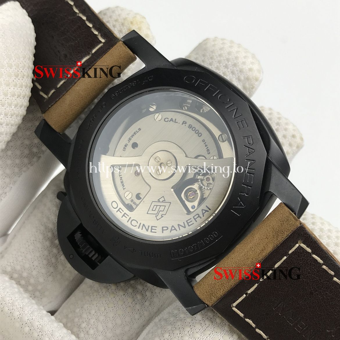 PANERAI LUMINOR MARINA COMPOSITE PAM 386 SWISS AUTOMATIC - BROWN LEATHER STRAP