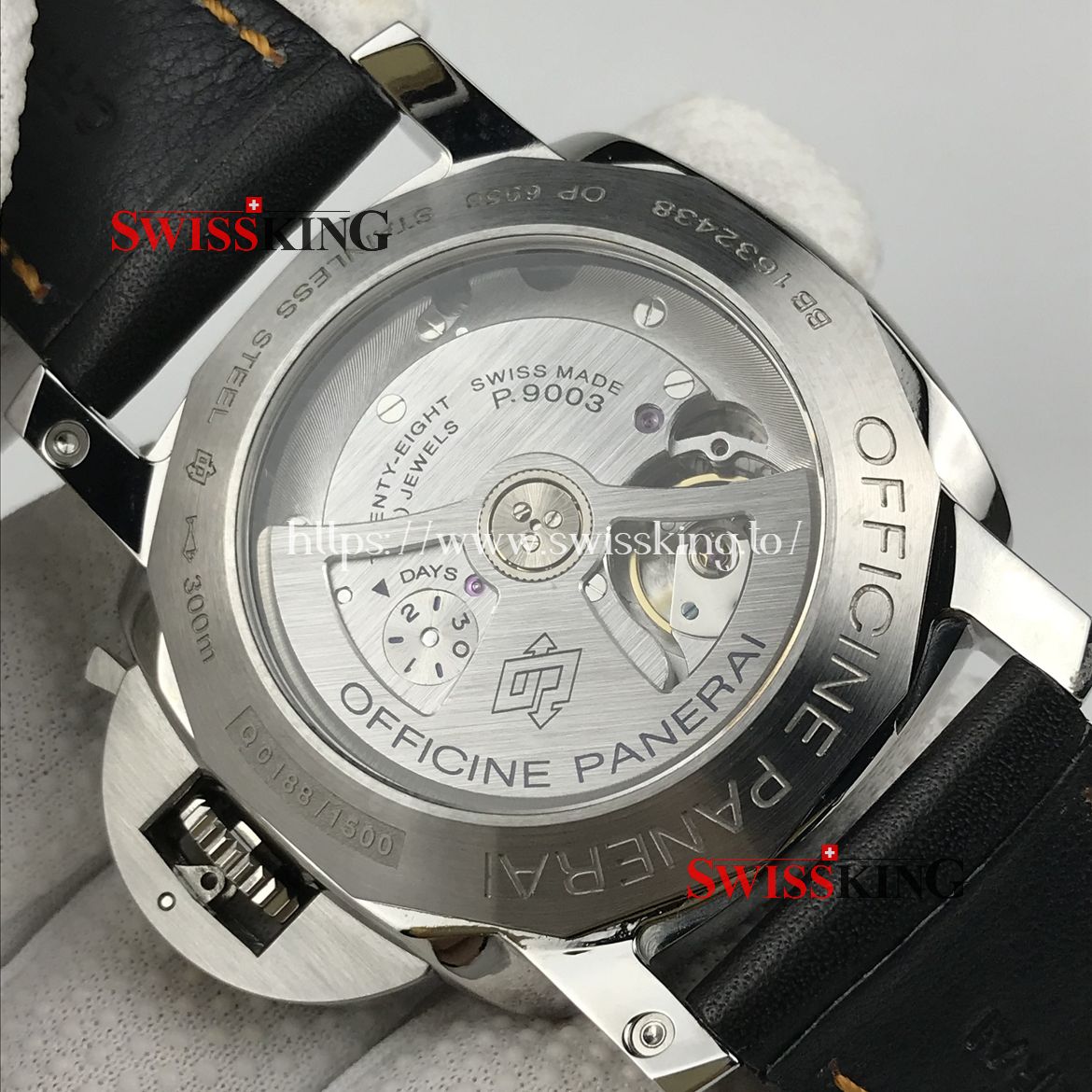 PANERAI LUMINOR MARINA 1950 3 DAYS GMT PAM 531 LEATHER STRAP