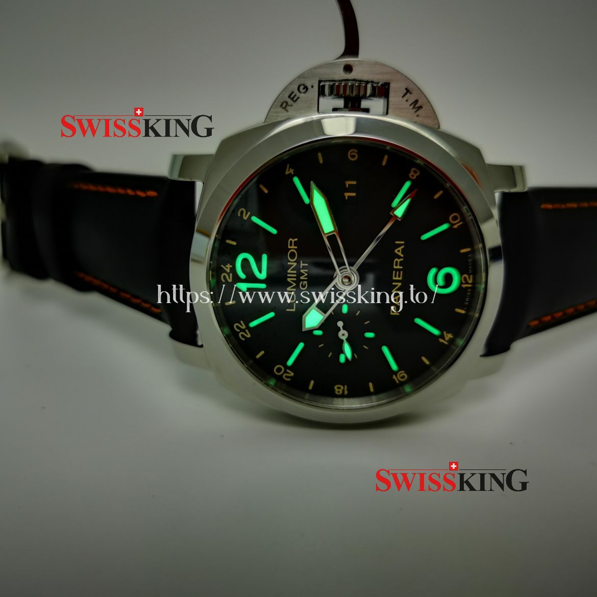 PANERAI LUMINOR MARINA 1950 3 DAYS GMT PAM 531 LEATHER STRAP