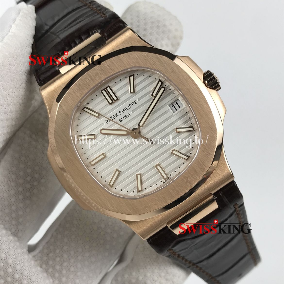 PATEK PHILIPPE NAUTILUS 5711 40MM SILVER WHITE DIAL ROSE GOLD