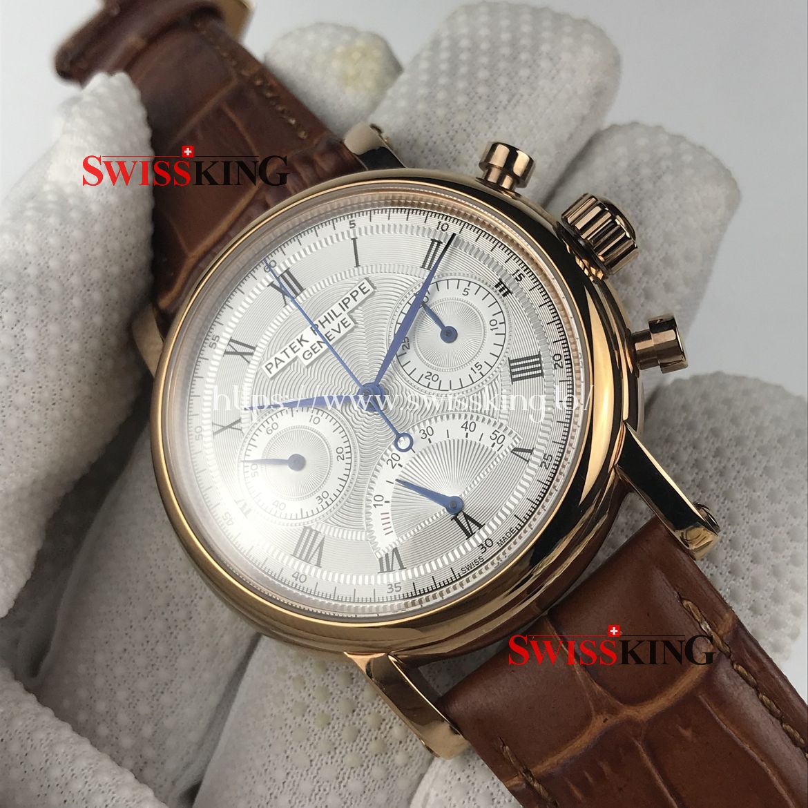 PATEK PHILIPPE CLASSIC SWISS POWER RESERVE ROSE GOLD WHITE DIAL - BROWN LEATHER STRAP