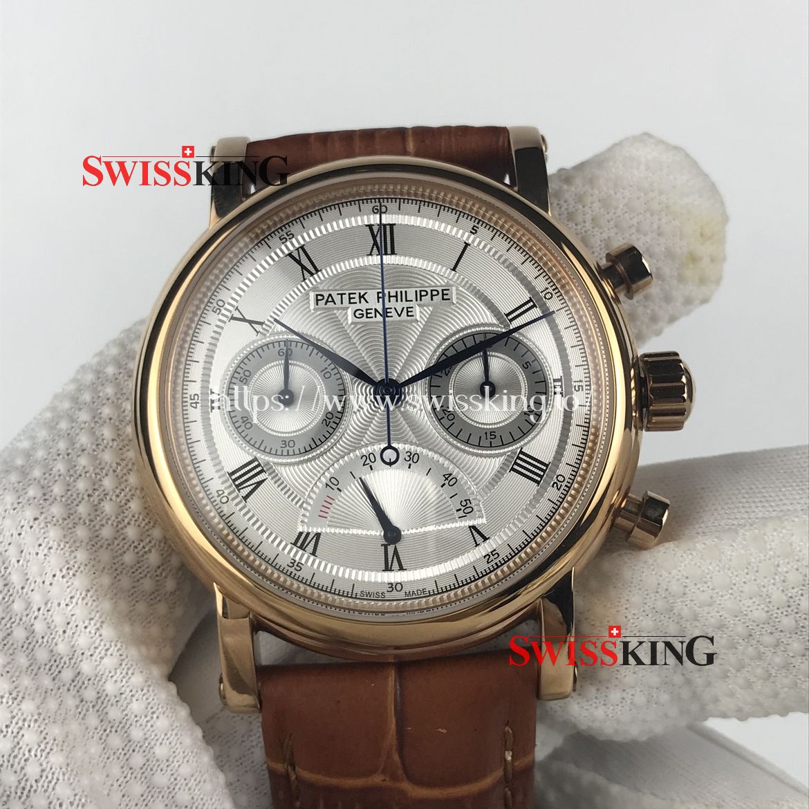 PATEK PHILIPPE CLASSIC SWISS POWER RESERVE ROSE GOLD WHITE DIAL - BROWN LEATHER STRAP