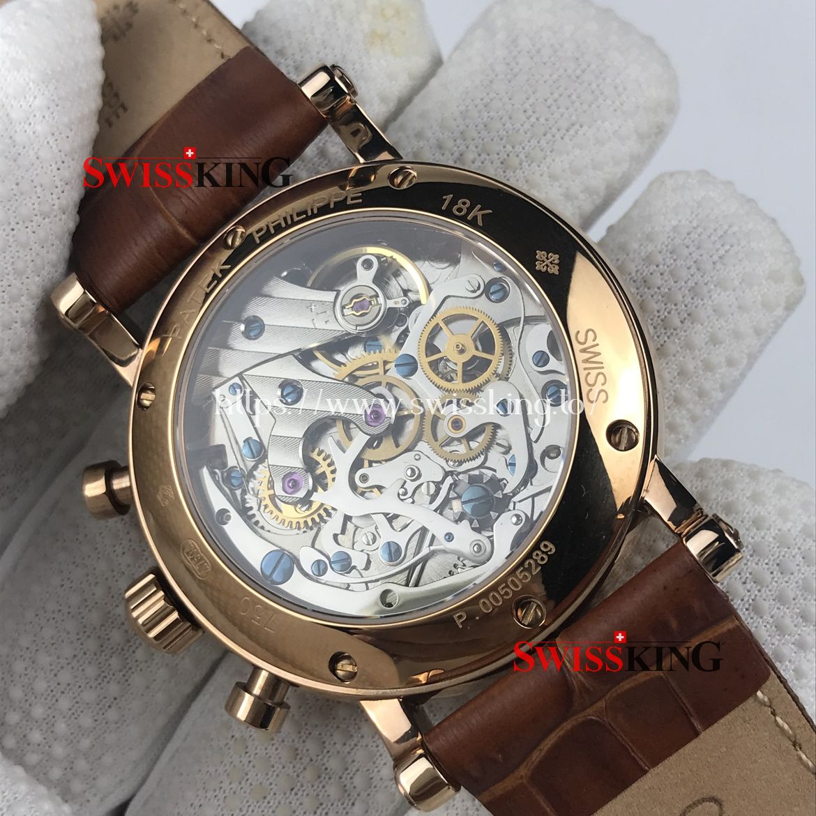 PATEK PHILIPPE CLASSIC SWISS POWER RESERVE ROSE GOLD WHITE DIAL - BROWN LEATHER STRAP