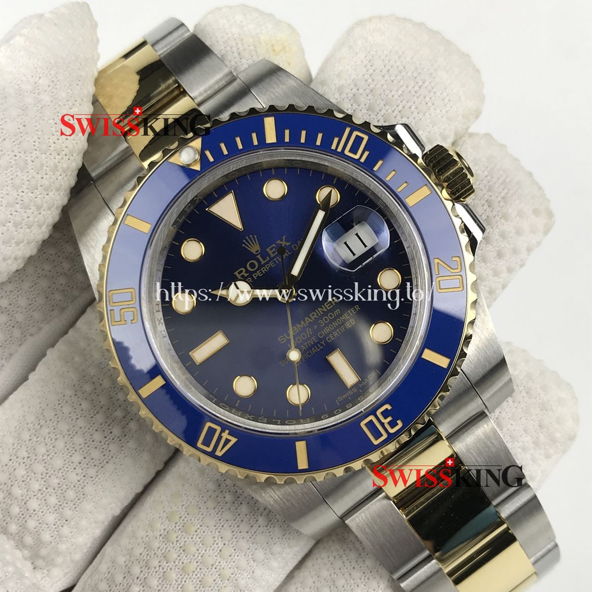 ROLEX SUBMARINER 116613LB 2 TONE CERAMIC BEZEL BLUE DIAL