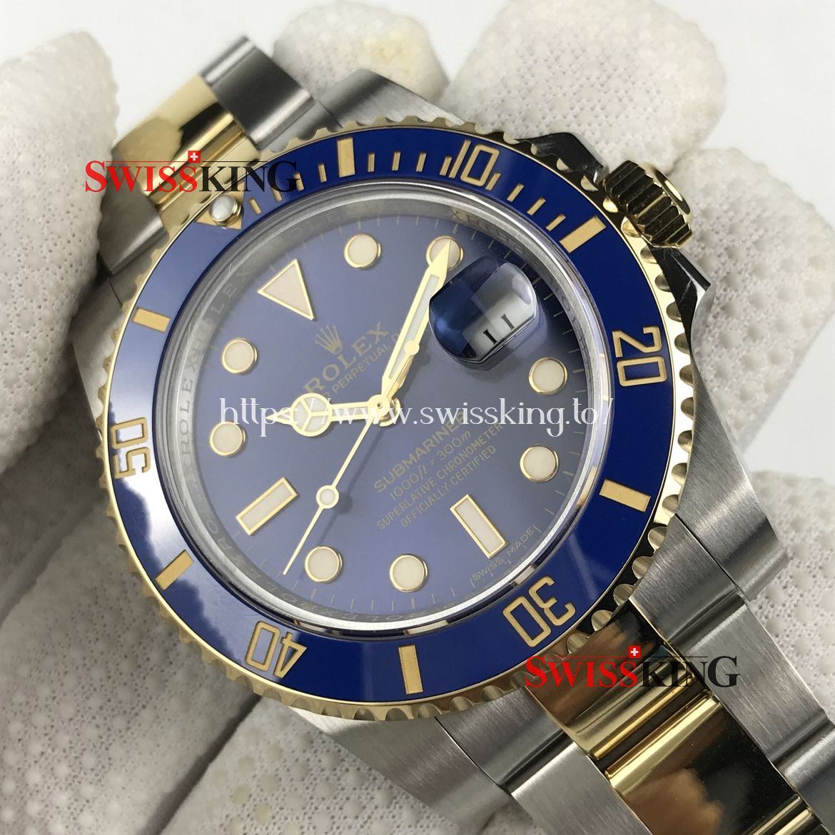 ROLEX SUBMARINER 116613LB 2 TONE CERAMIC BEZEL BLUE DIAL