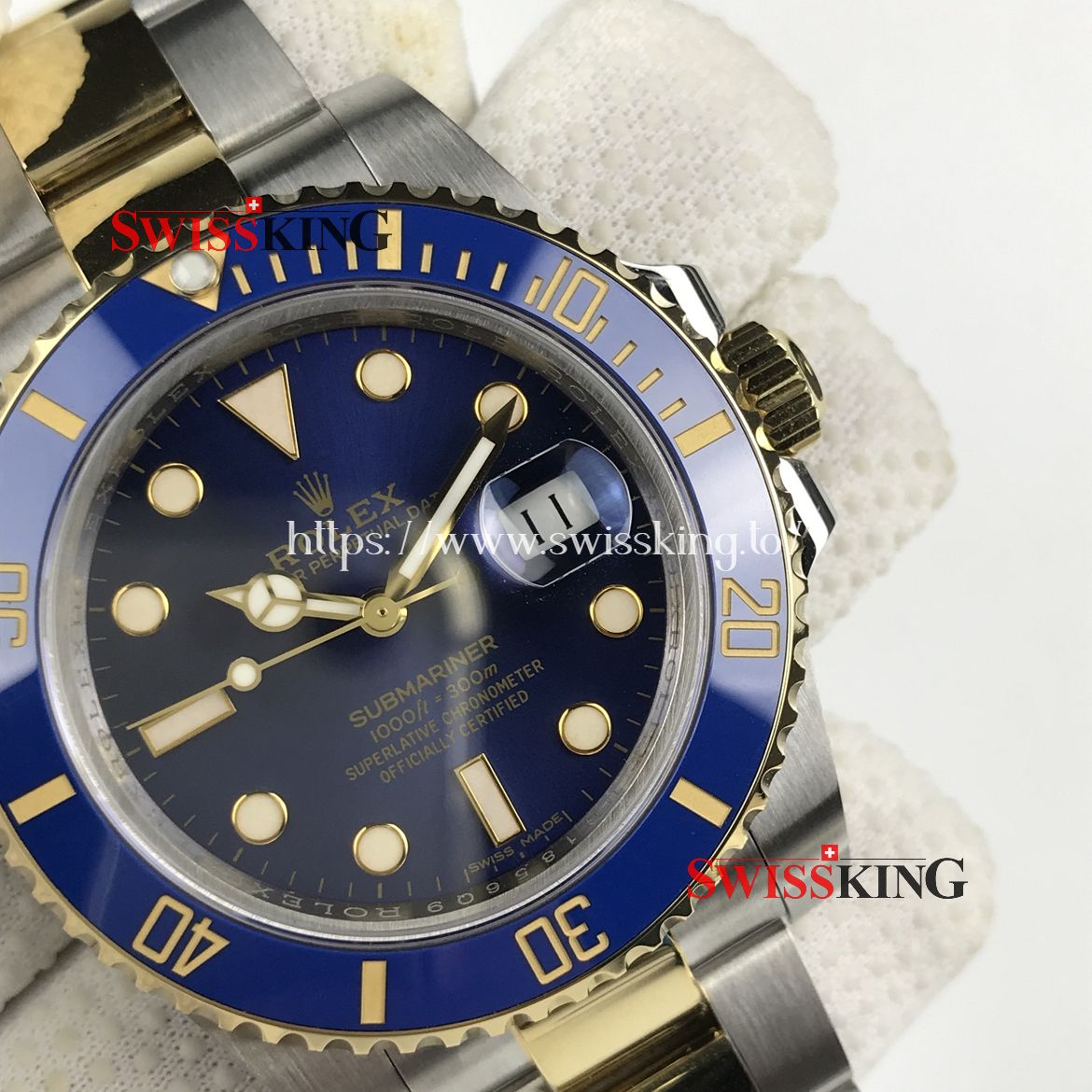 ROLEX SUBMARINER 116613LB 2 TONE CERAMIC BEZEL BLUE DIAL