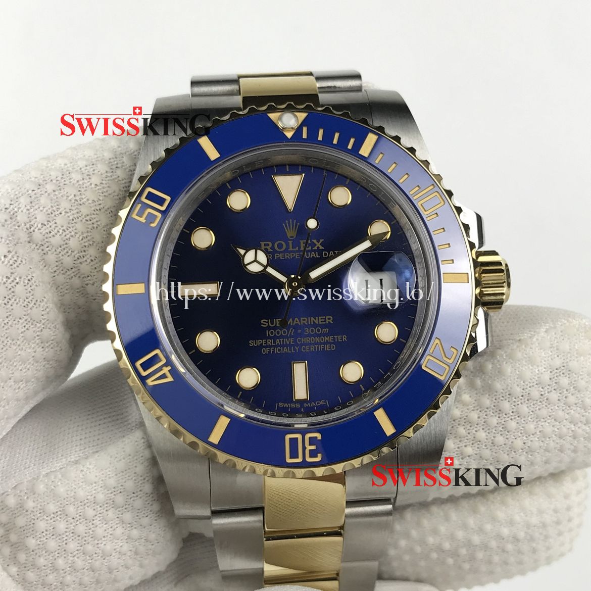 ROLEX SUBMARINER 116613LB 2 TONE CERAMIC BEZEL BLUE DIAL