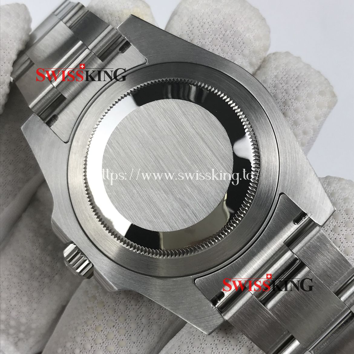 ROLEX GMT MASTER II 116710LN WITH DIAMOND & BLACK STONE CUSTOME BEZEL