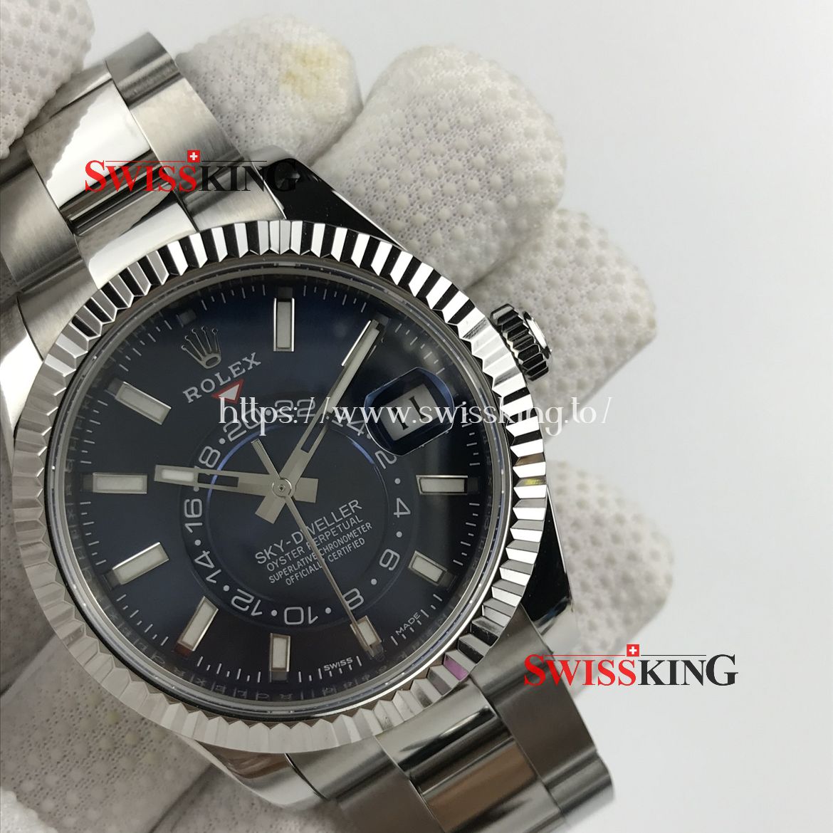 ROLEX SKY-DWELLER 326934 SWISS AUTOMATIC BRIGHT BLUE DIAL