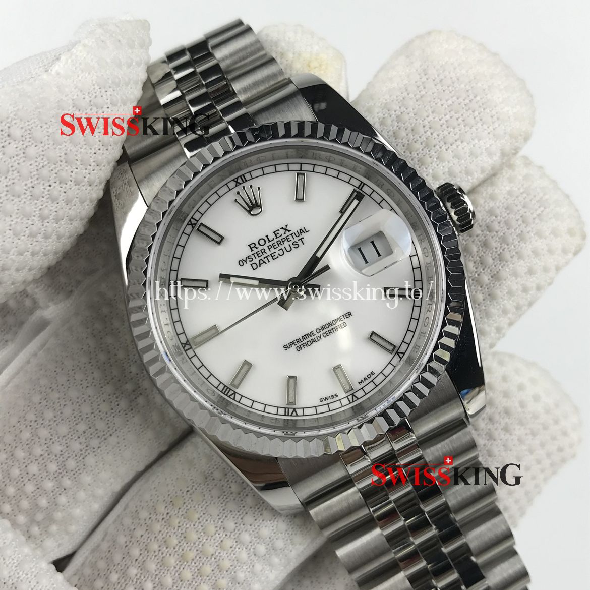 ROLEX DATEJUST 116234 FLUTED BEZEL SILVER DIAL