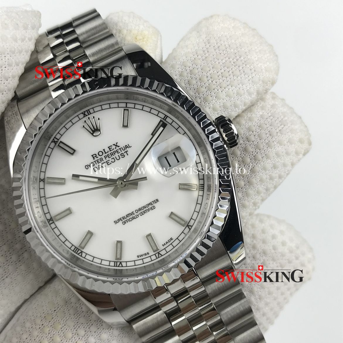 ROLEX DATEJUST 116234 FLUTED BEZEL SILVER DIAL