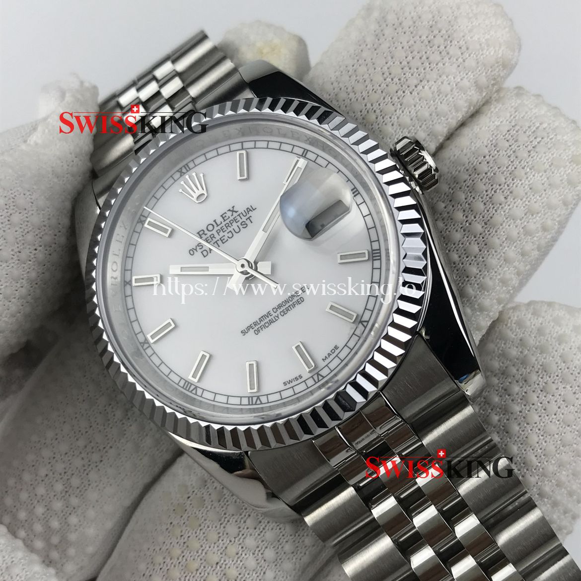 ROLEX DATEJUST 116234 FLUTED BEZEL SILVER DIAL