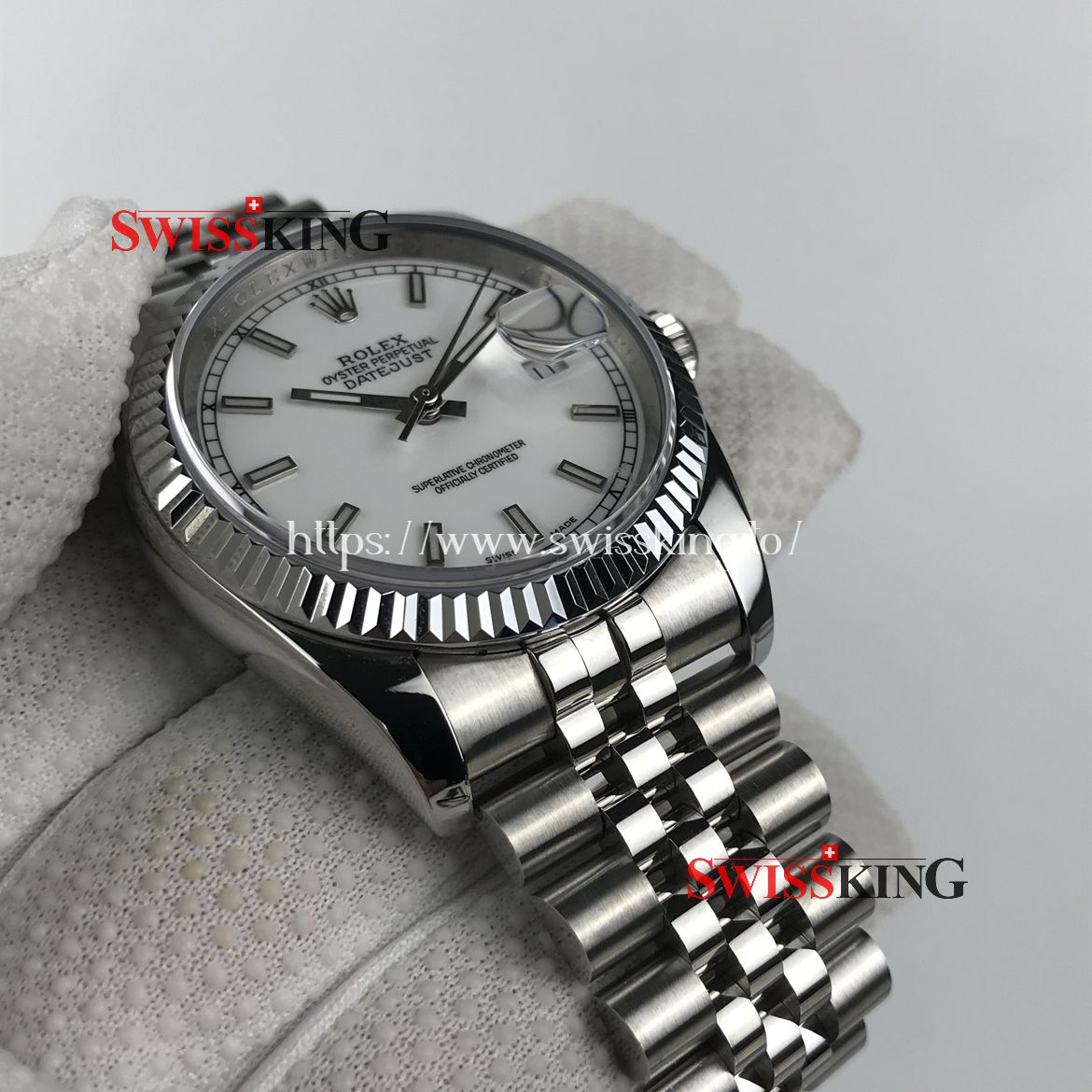 ROLEX DATEJUST 116234 FLUTED BEZEL SILVER DIAL