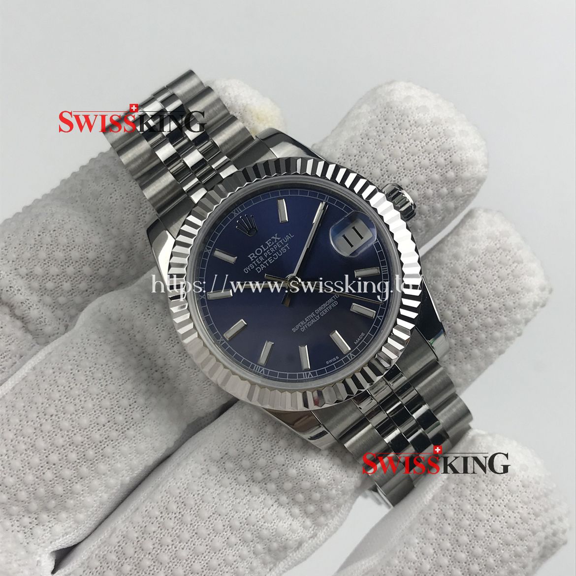ROLEX DATEJUST 178274 FLUTED BEZEL BLUE DIAL