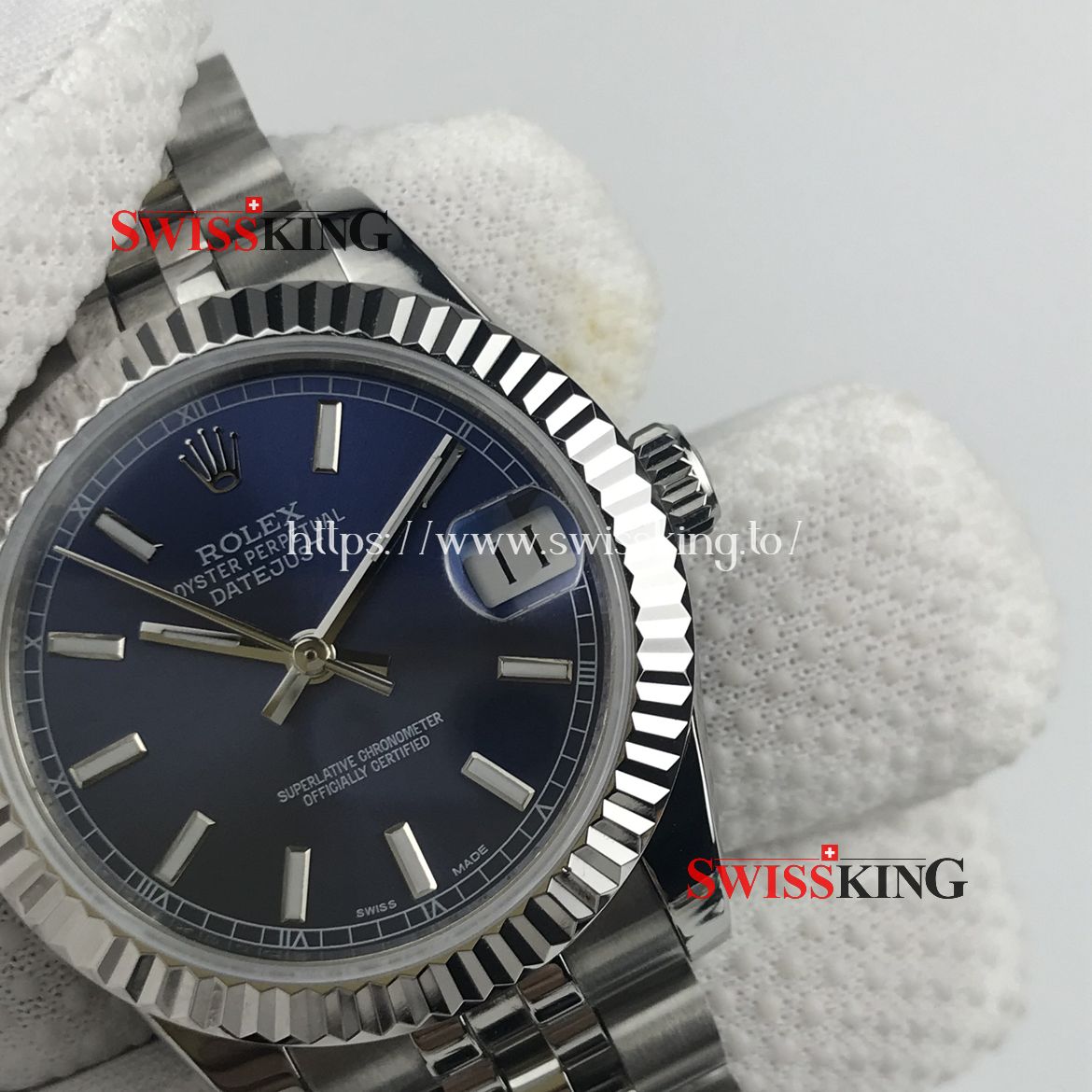 ROLEX DATEJUST 178274 FLUTED BEZEL BLUE DIAL