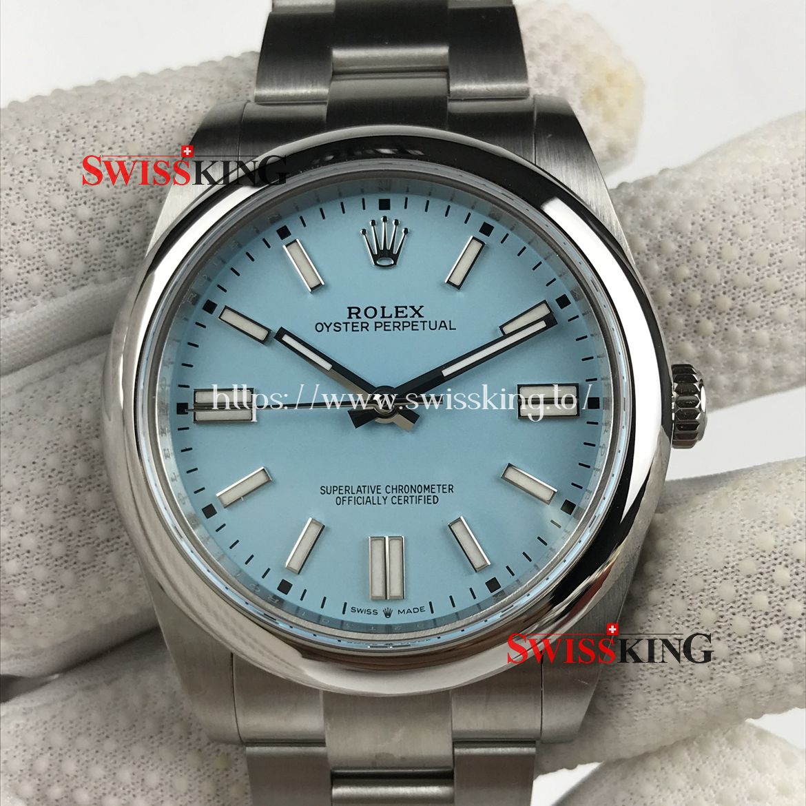 ROLEX OYSTER PERPETUAL 41MM 124300 TURQUOISE BLUE DIAL