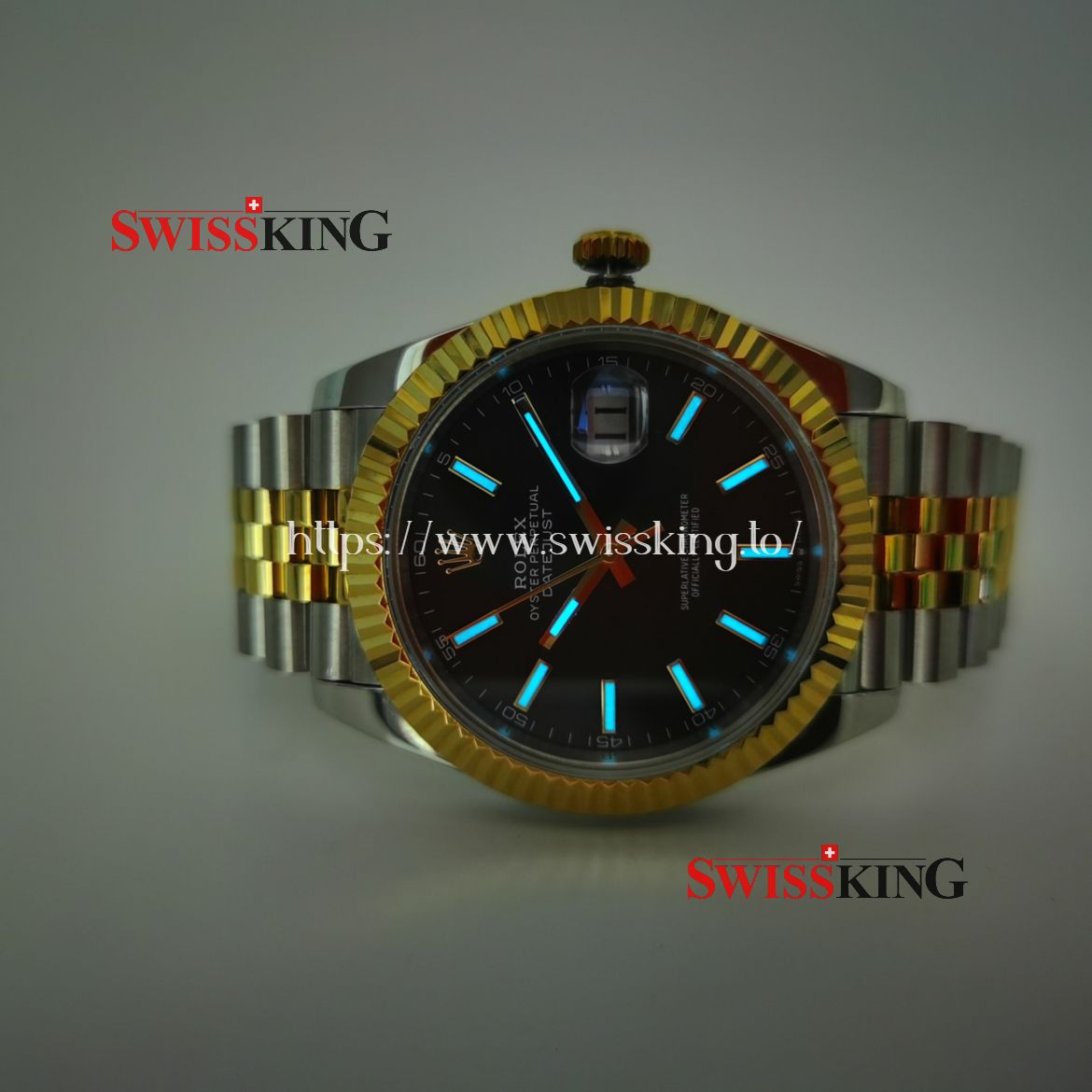 ROLEX DATEJUST II 116333 FLUTED BEZEL BLACK DIAL