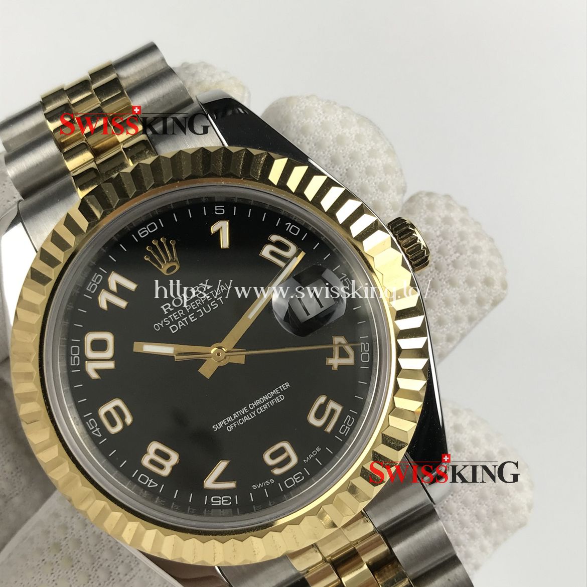 ROLEX DATEJUST II 116333 FLUTED BEZEL BLACK NUMBER DIAL