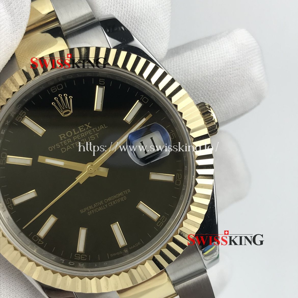 ROLEX DATEJUST II 116333 FLUTED BEZEL OYSTER BRACELET BLACK DIAL