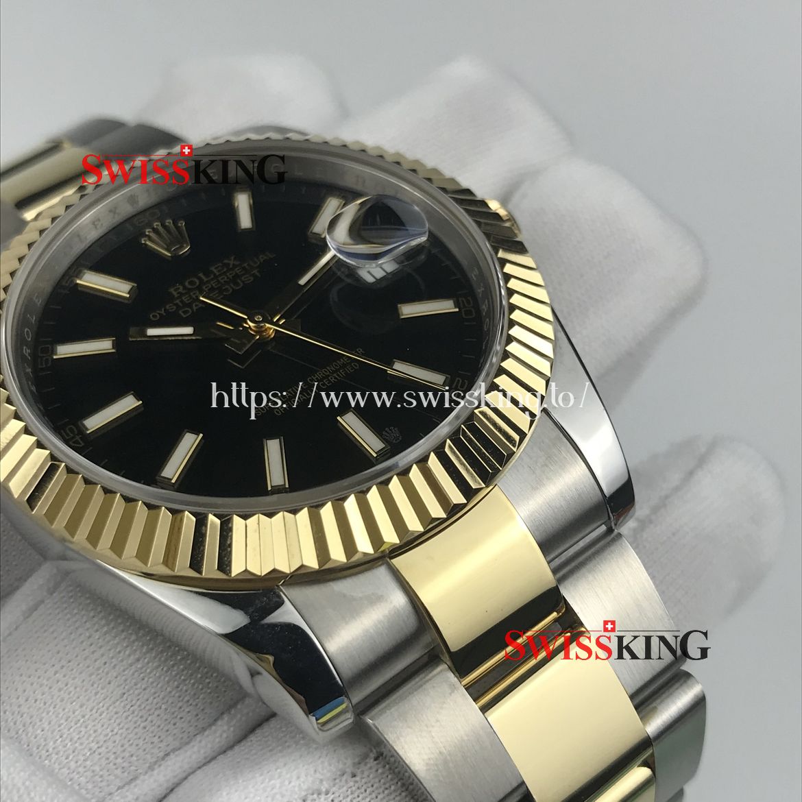 ROLEX DATEJUST II 116333 FLUTED BEZEL OYSTER BRACELET BLACK DIAL