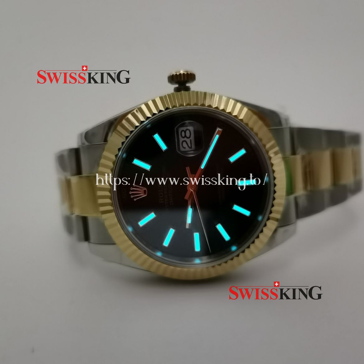 ROLEX DATEJUST II 116333 FLUTED BEZEL OYSTER BRACELET BLACK DIAL