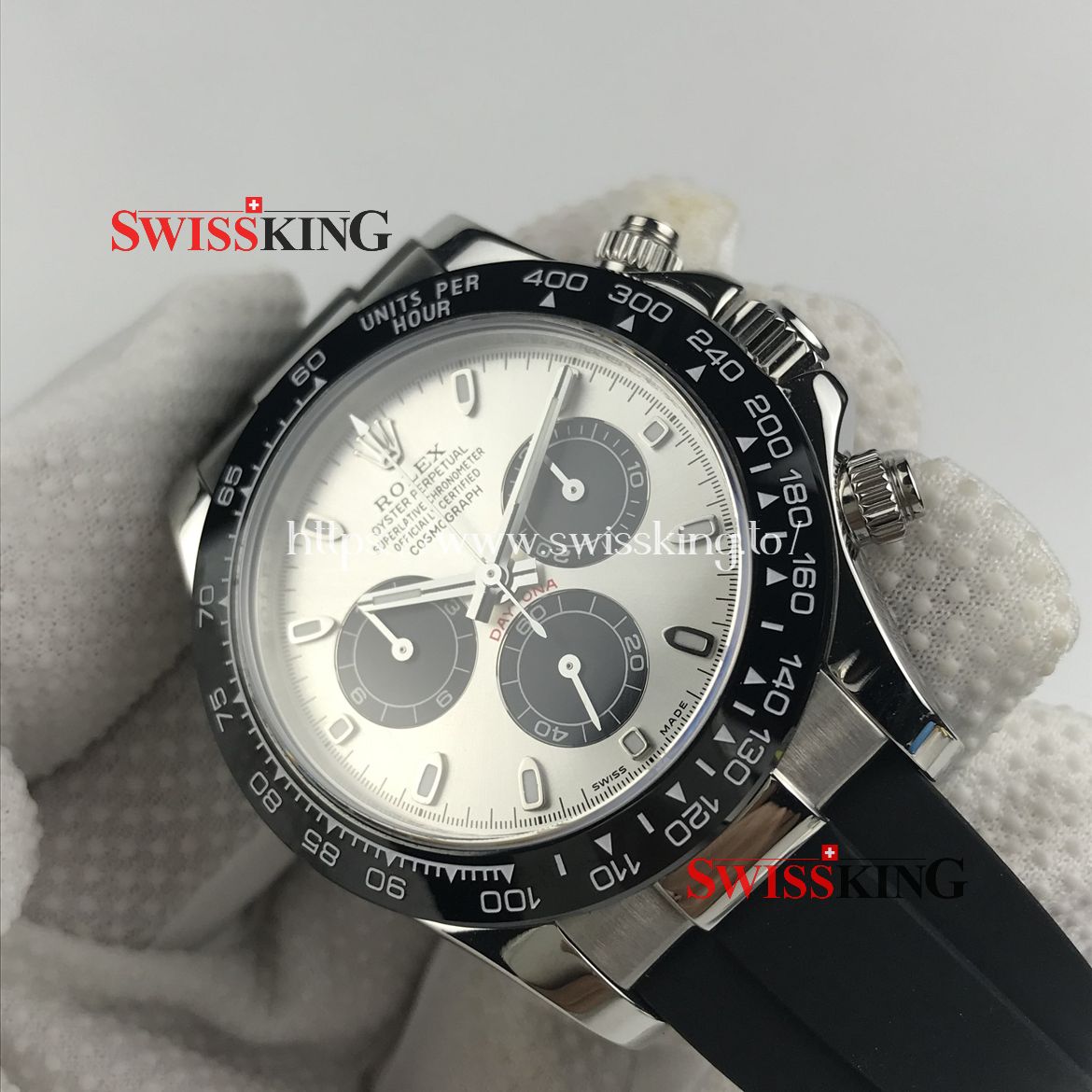 ROLEX DAYTONA 116519LN CERAMIC BEZEL STEEL/BLACK DIAL RUBBER STRAPDIAL
