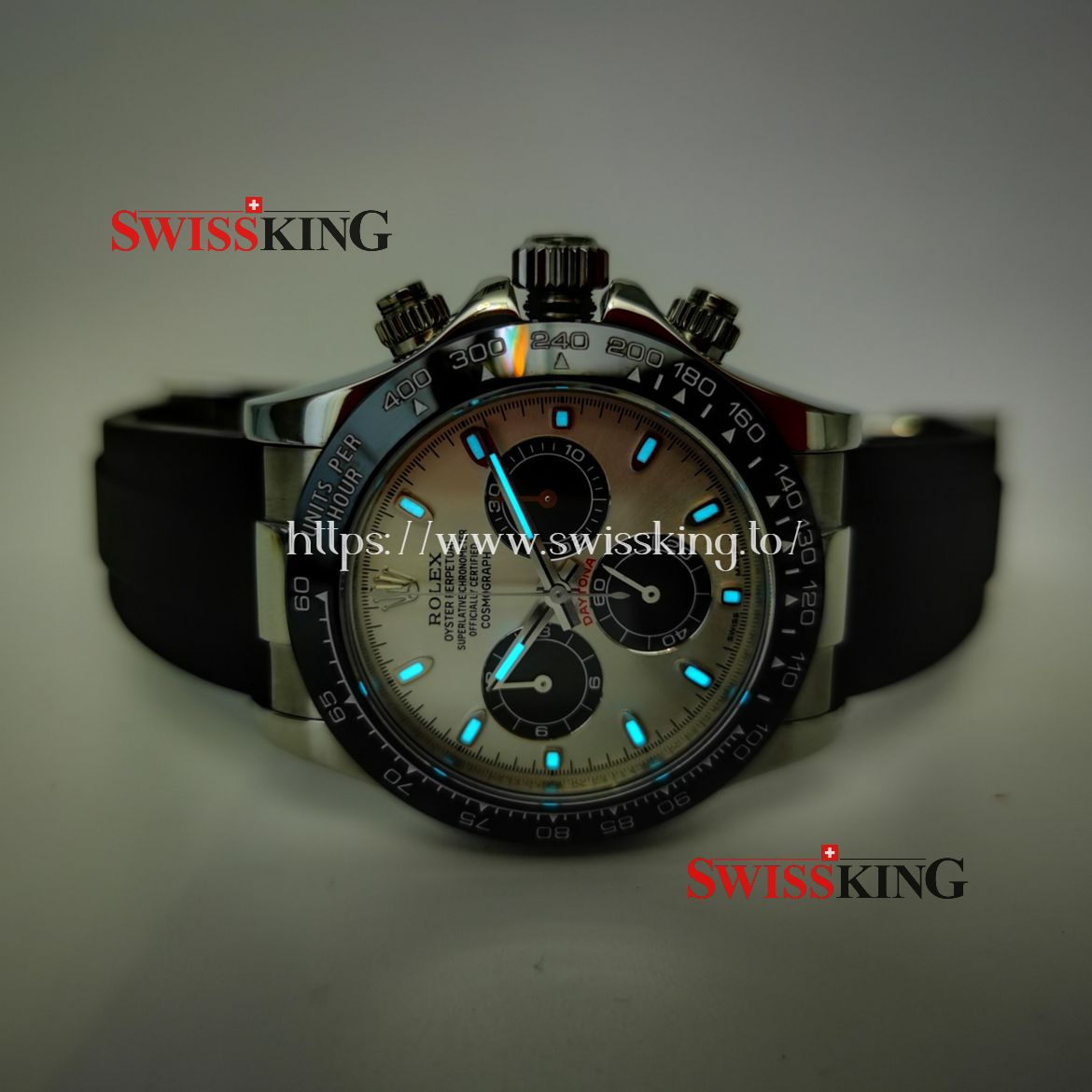 ROLEX DAYTONA 116519LN CERAMIC BEZEL STEEL/BLACK DIAL RUBBER STRAPDIAL