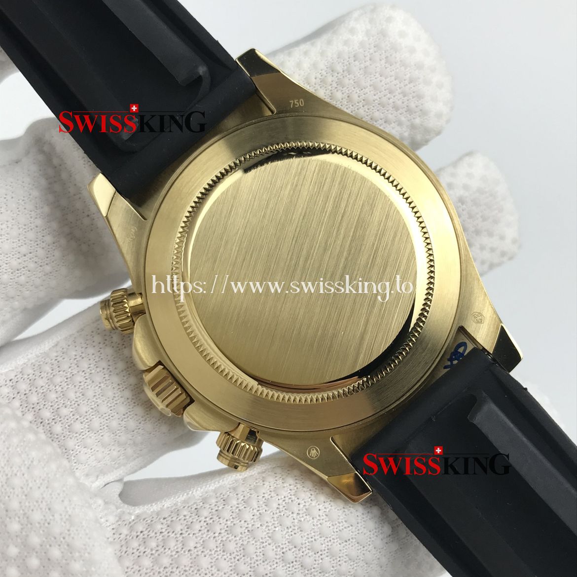 ROLEX DAYTONA 116518LN YELLOW GOLD CERAMIC BEZEL BLACK DIAL RUBBER STRAP